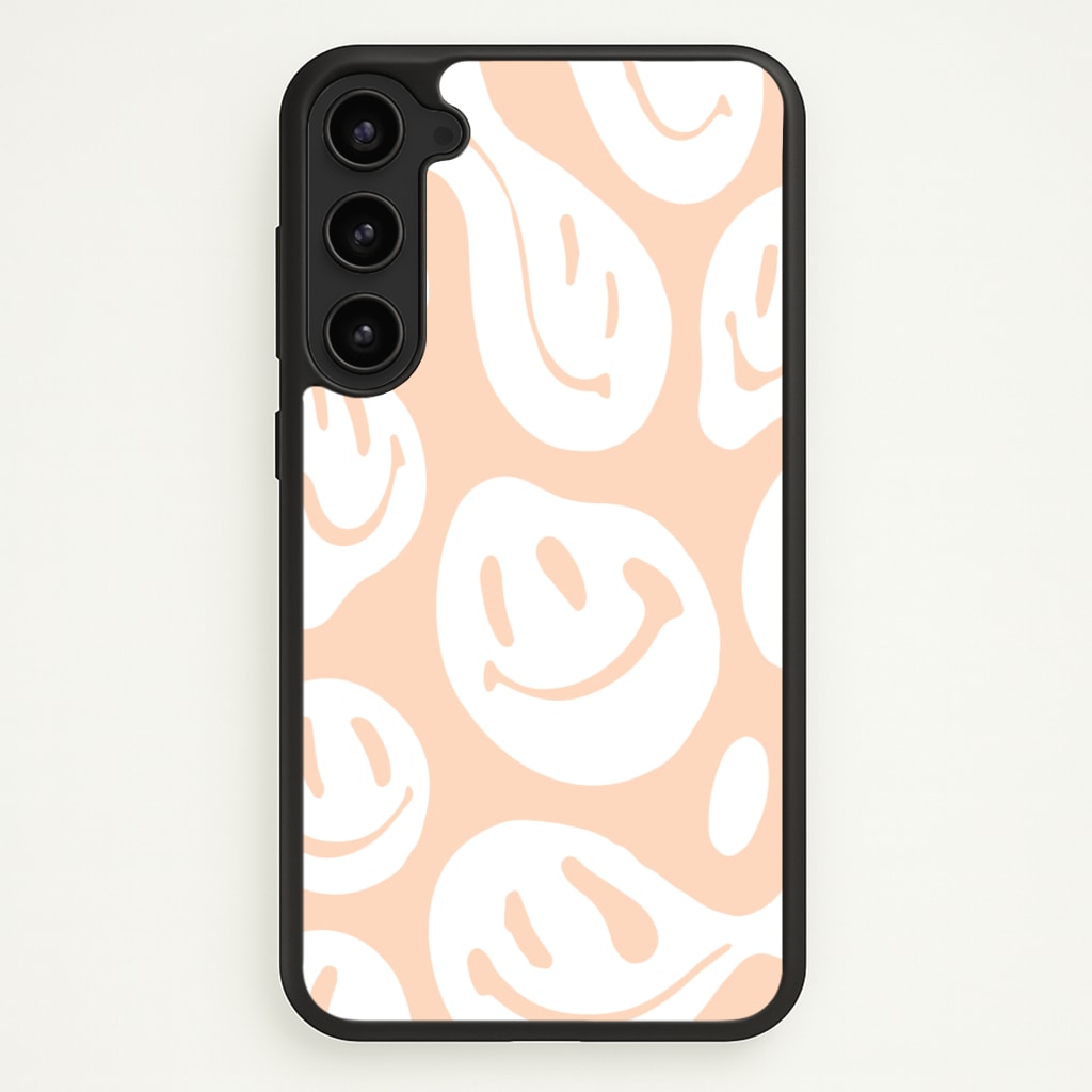 Trippn Smiley - Orange - Abstract Patterns Phone Case for Galaxy S23 Plus