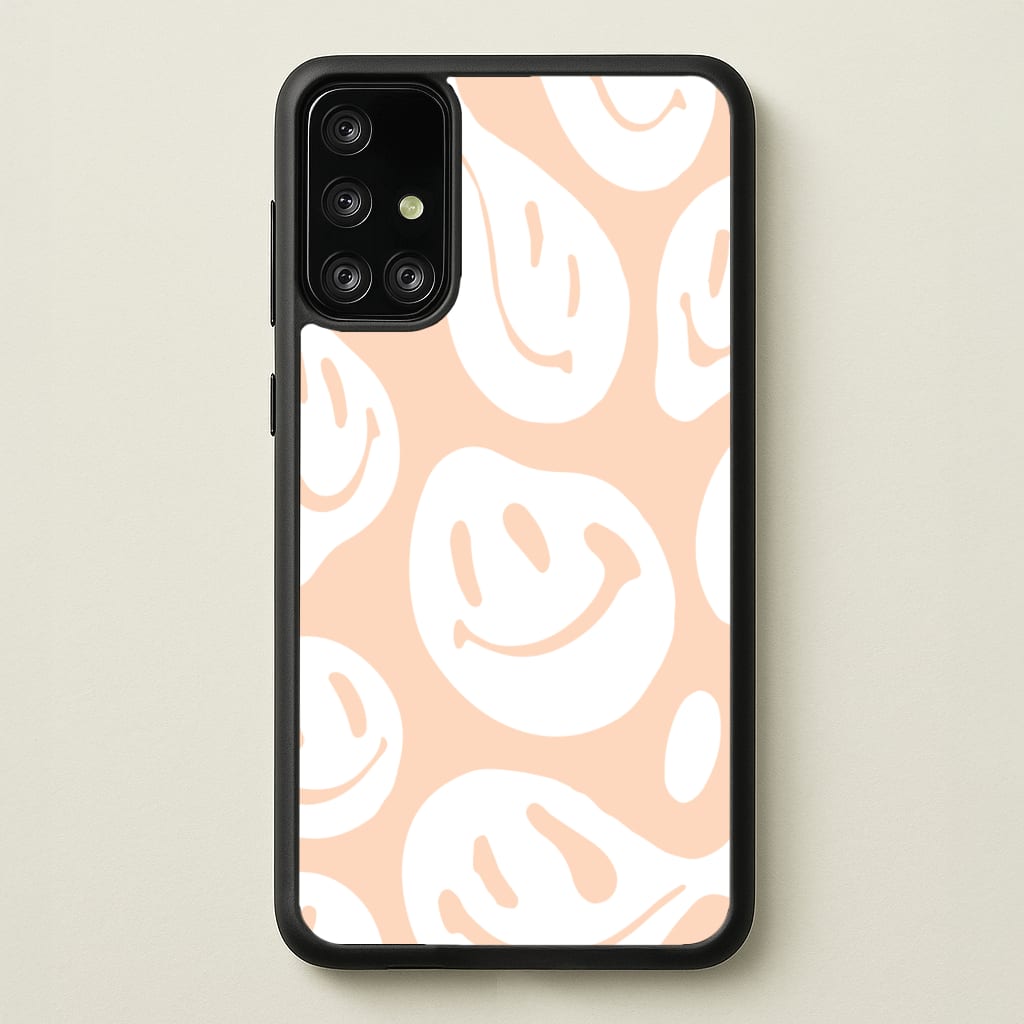 Trippn Smiley - Orange - Abstract Patterns Phone Case for Galaxy A71