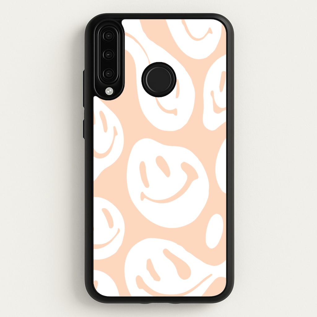 Trippn Smiley - Orange - Abstract Patterns Phone Case for Huawei P30 Lite