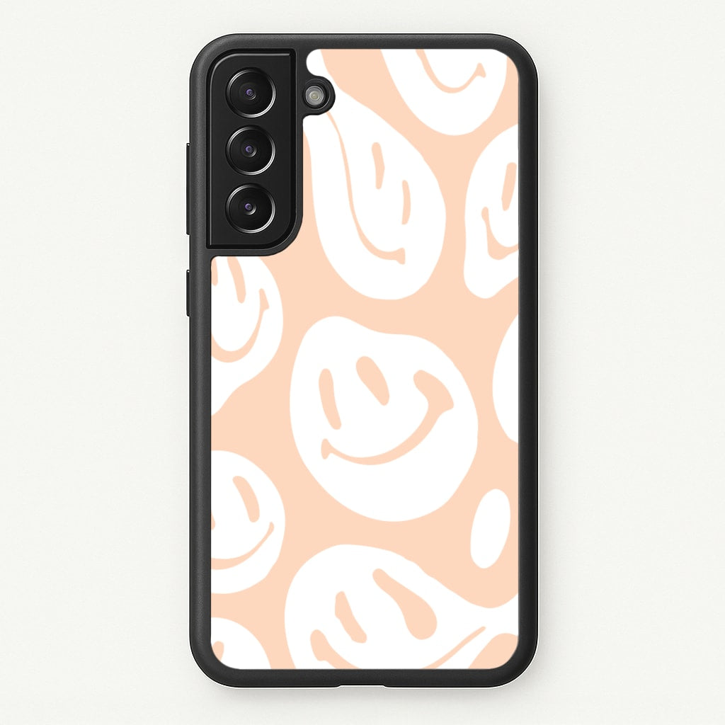 Trippn Smiley - Orange - Abstract Patterns Phone Case for Galaxy S21FE