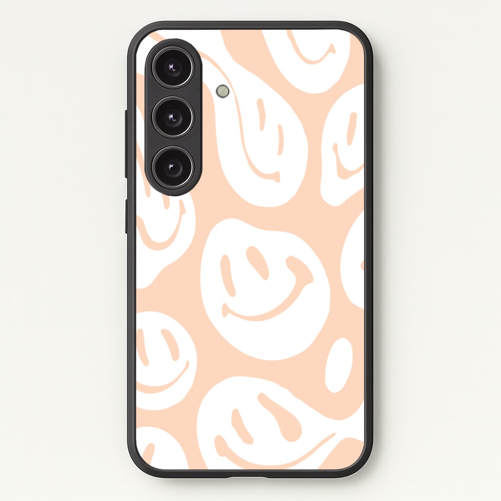 Trippn Smiley - Orange - Abstract Patterns Phone Case for Galaxy S25