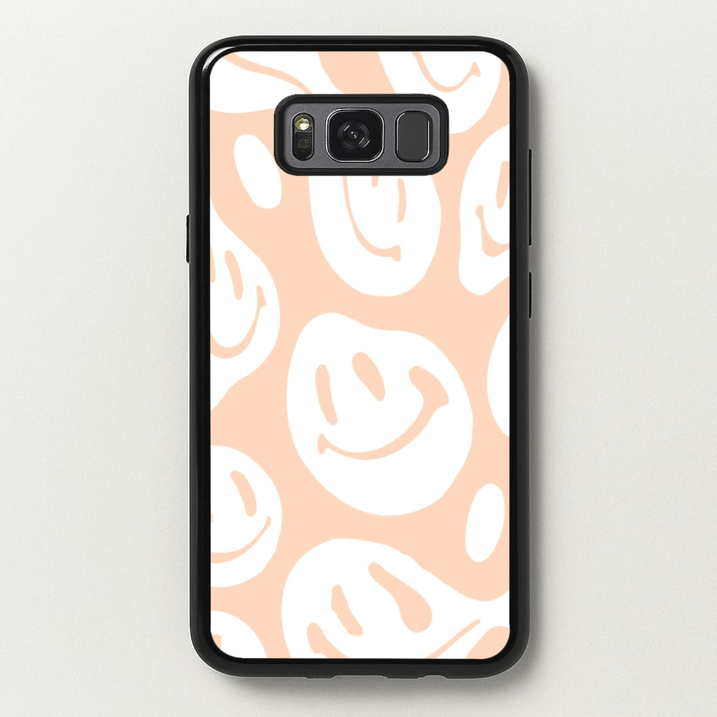 Trippn Smiley - Orange - Abstract Patterns Phone Case for Galaxy S8 Plus