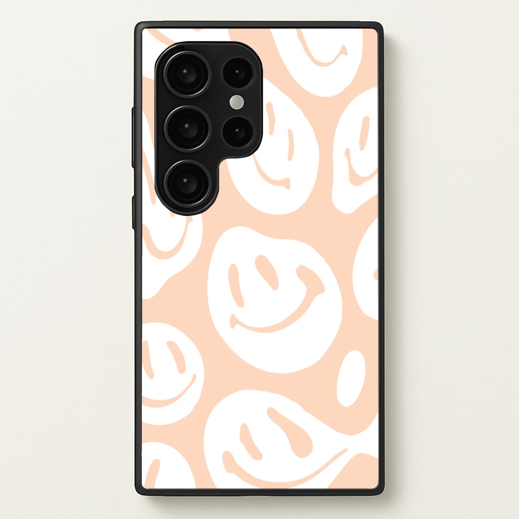 Trippn Smiley - Orange - Abstract Patterns Phone Case for Galaxy S24 Ultra