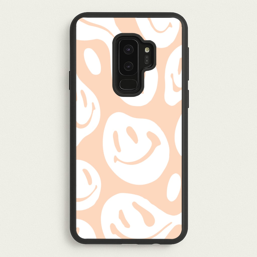 Trippn Smiley - Orange - Abstract Patterns Phone Case for Galaxy S9 Plus