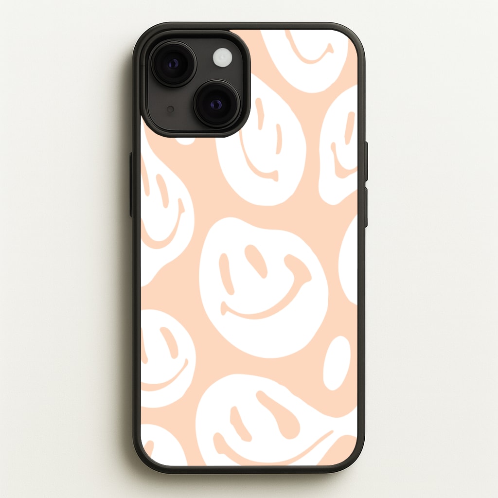 Trippn Smiley - Orange - Abstract Patterns Phone Case for iPhone 13 Mini