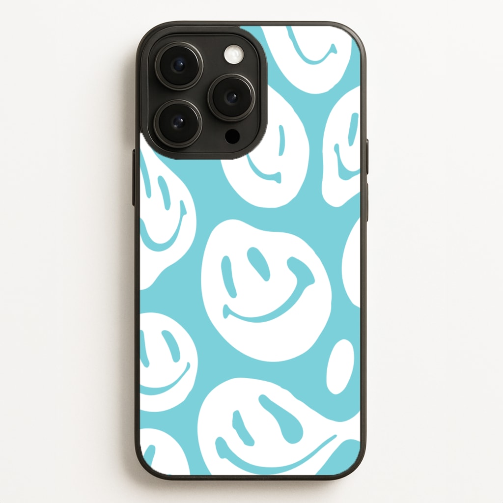 Trippn Smiley - Blue - Abstract Patterns Phone Case for iPhone 16 Pro Max