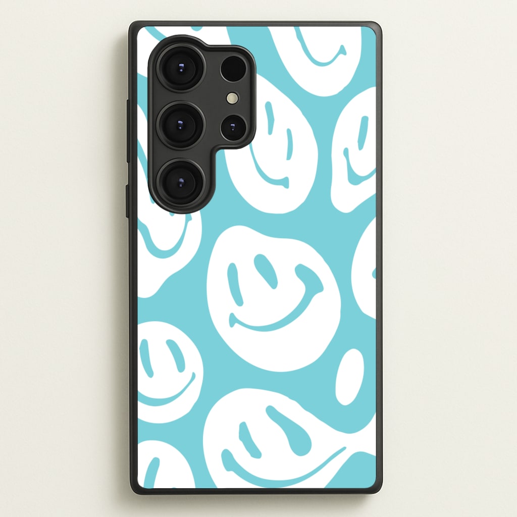 Trippn Smiley - Blue - Abstract Patterns Phone Case for Galaxy S25 Ultra
