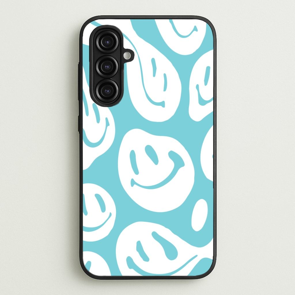 Trippn Smiley - Blue - Abstract Patterns Phone Case for Galaxy A16
