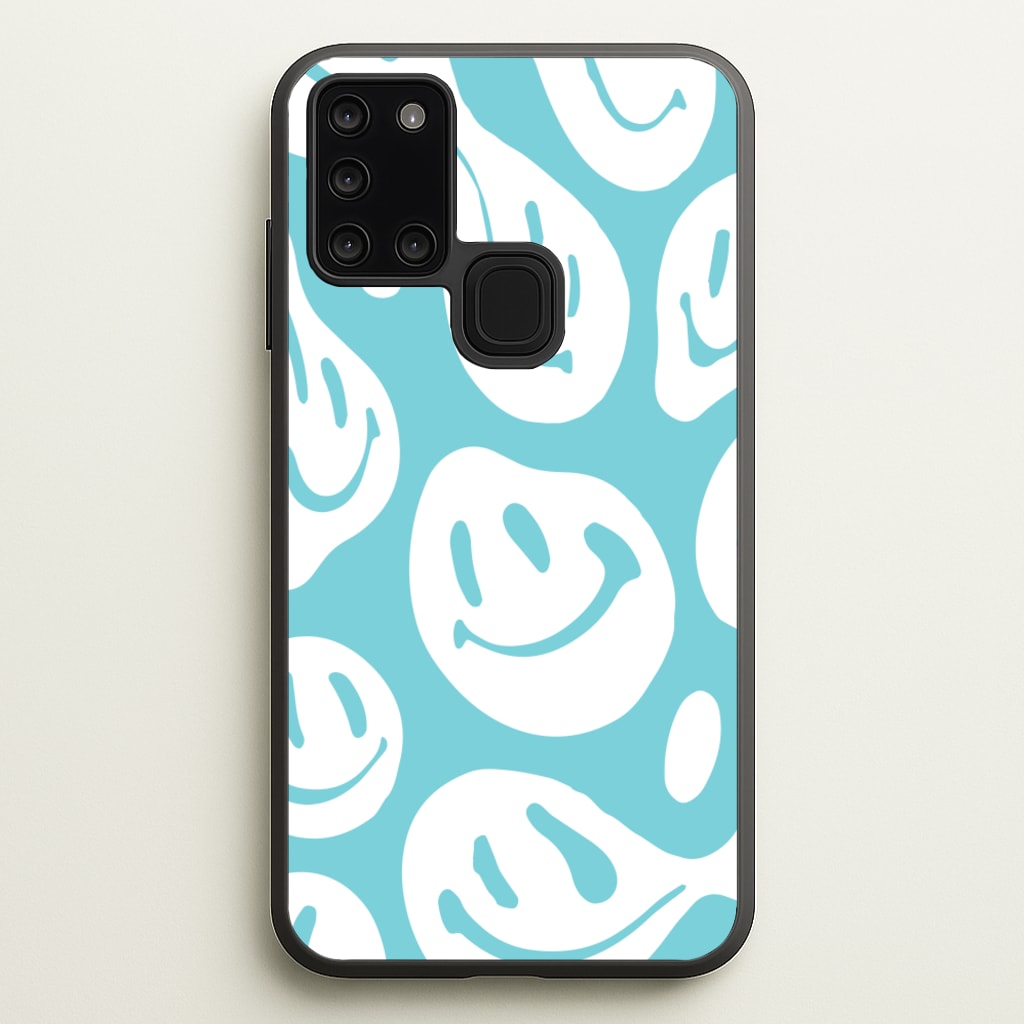 Trippn Smiley - Blue - Abstract Patterns Phone Case for Galaxy A21s