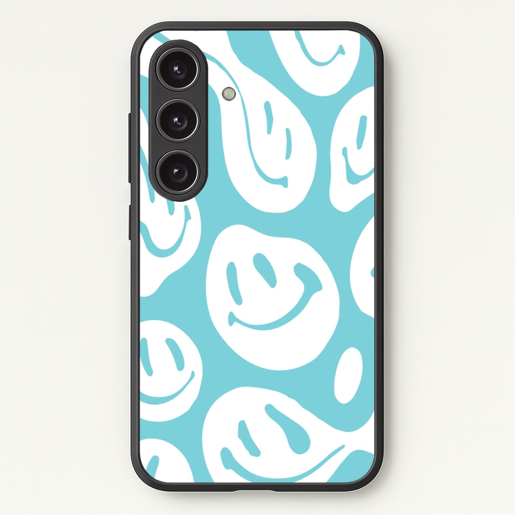 Trippn Smiley - Blue - Abstract Patterns Phone Case for Galaxy S24 Plus