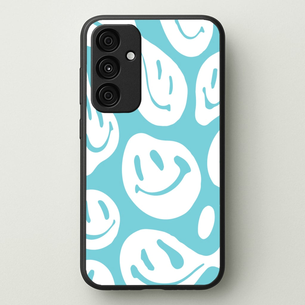 Trippn Smiley - Blue - Abstract Patterns Phone Case for Galaxy A55