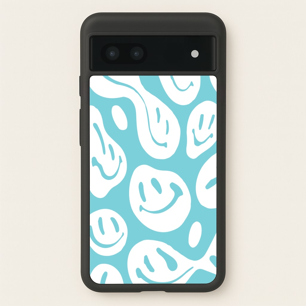 Trippn Smiley - Blue - Abstract Patterns Phone Case for Google Pixel 6a