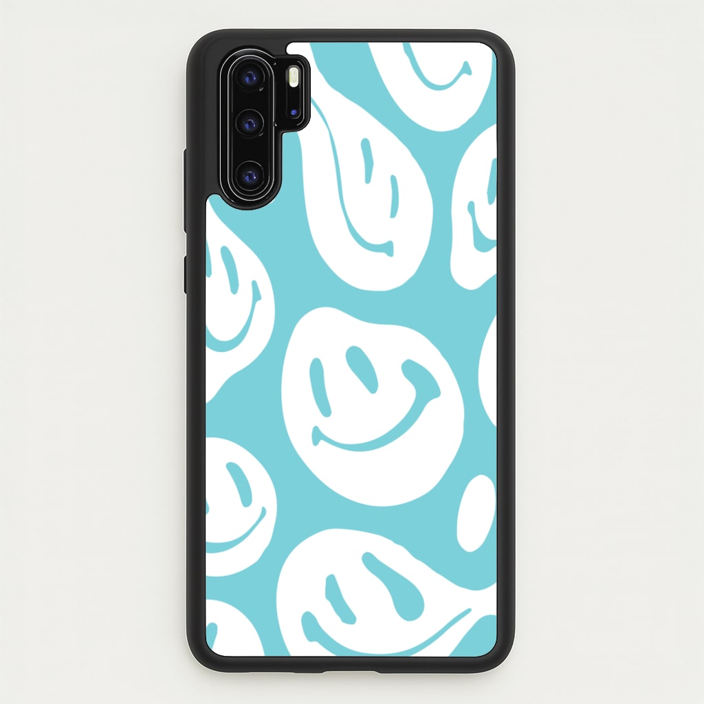 Trippn Smiley - Blue - Abstract Patterns Phone Case for Huawei P30 Pro