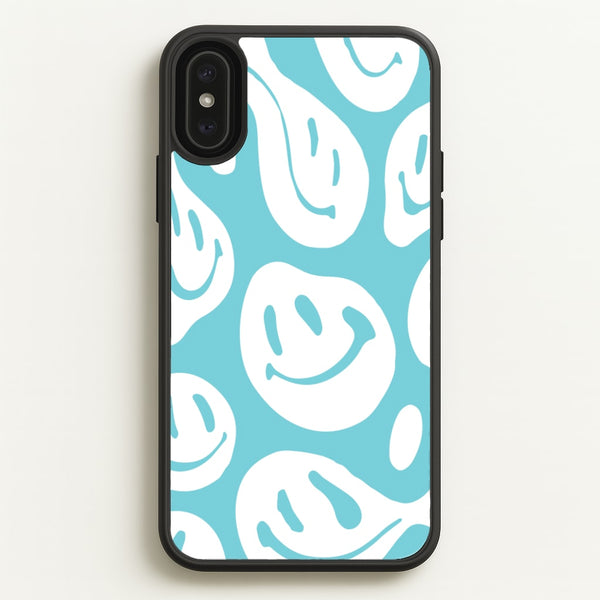 Trippn Smiley - Blue - Abstract Patterns Phone Case for iPhone XS Max