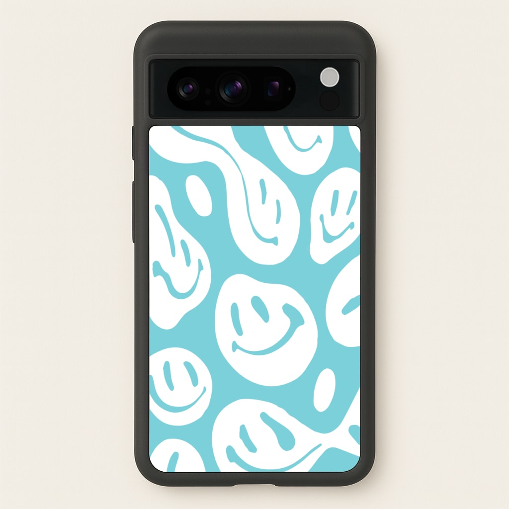 Trippn Smiley - Blue - Abstract Patterns Phone Case for Google Pixel 8 Pro