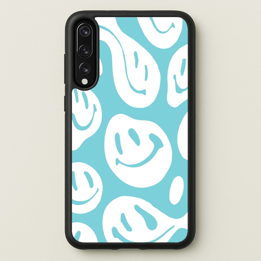 Trippn Smiley - Blue - Abstract Patterns Phone Case for Huawei P20 Pro