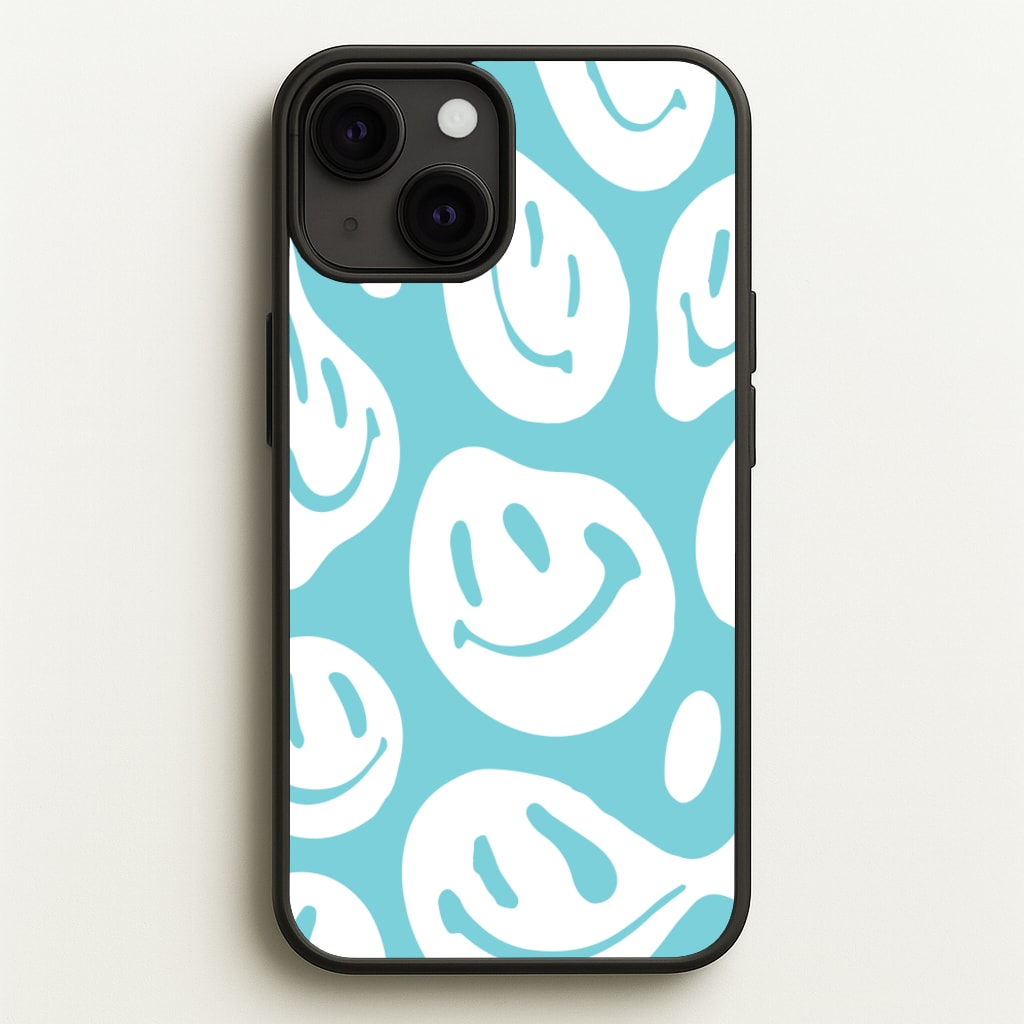Trippn Smiley - Blue - Abstract Patterns Phone Case for iPhone 13 Mini
