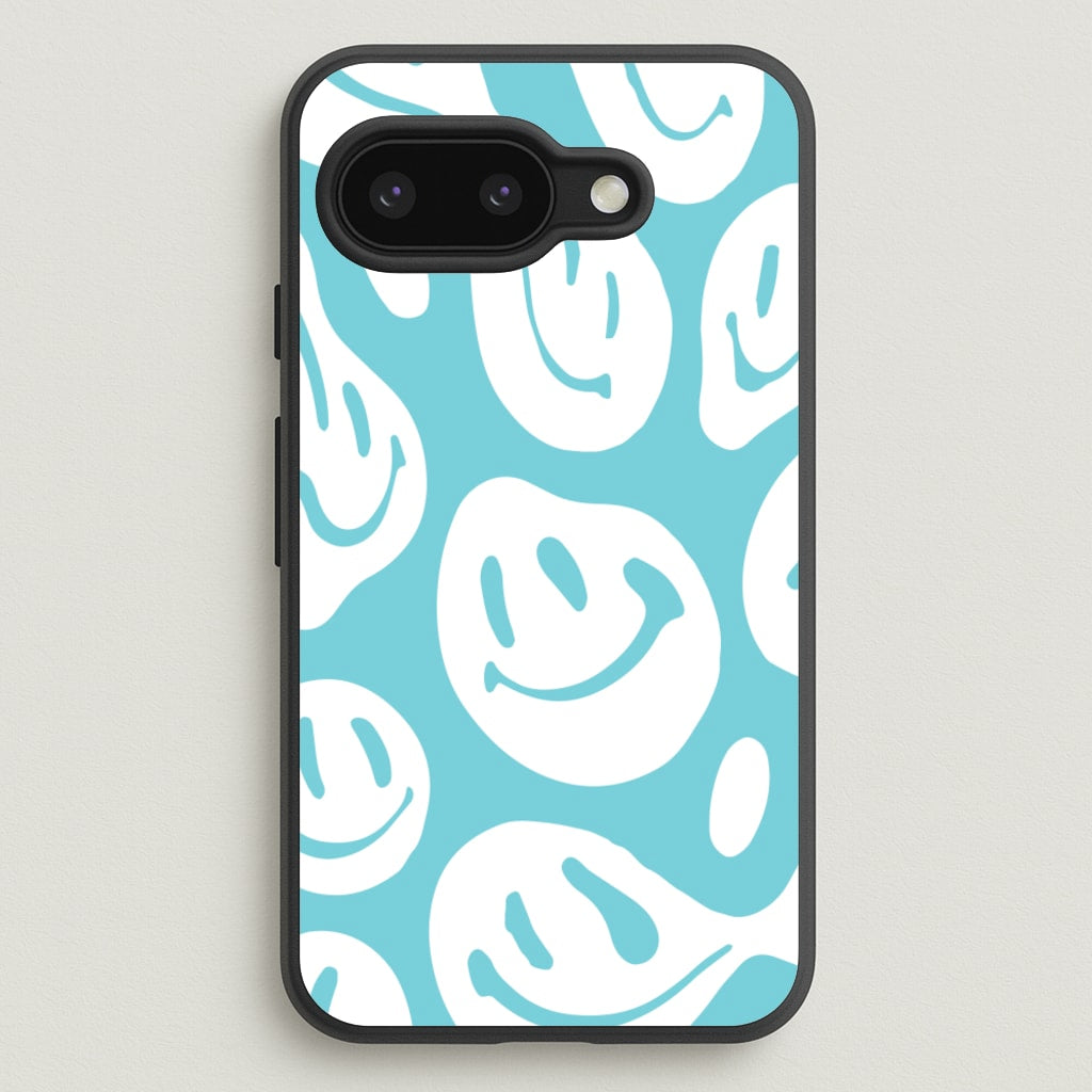 Trippn Smiley - Blue - Abstract Patterns Phone Case for Google Pixel 9a