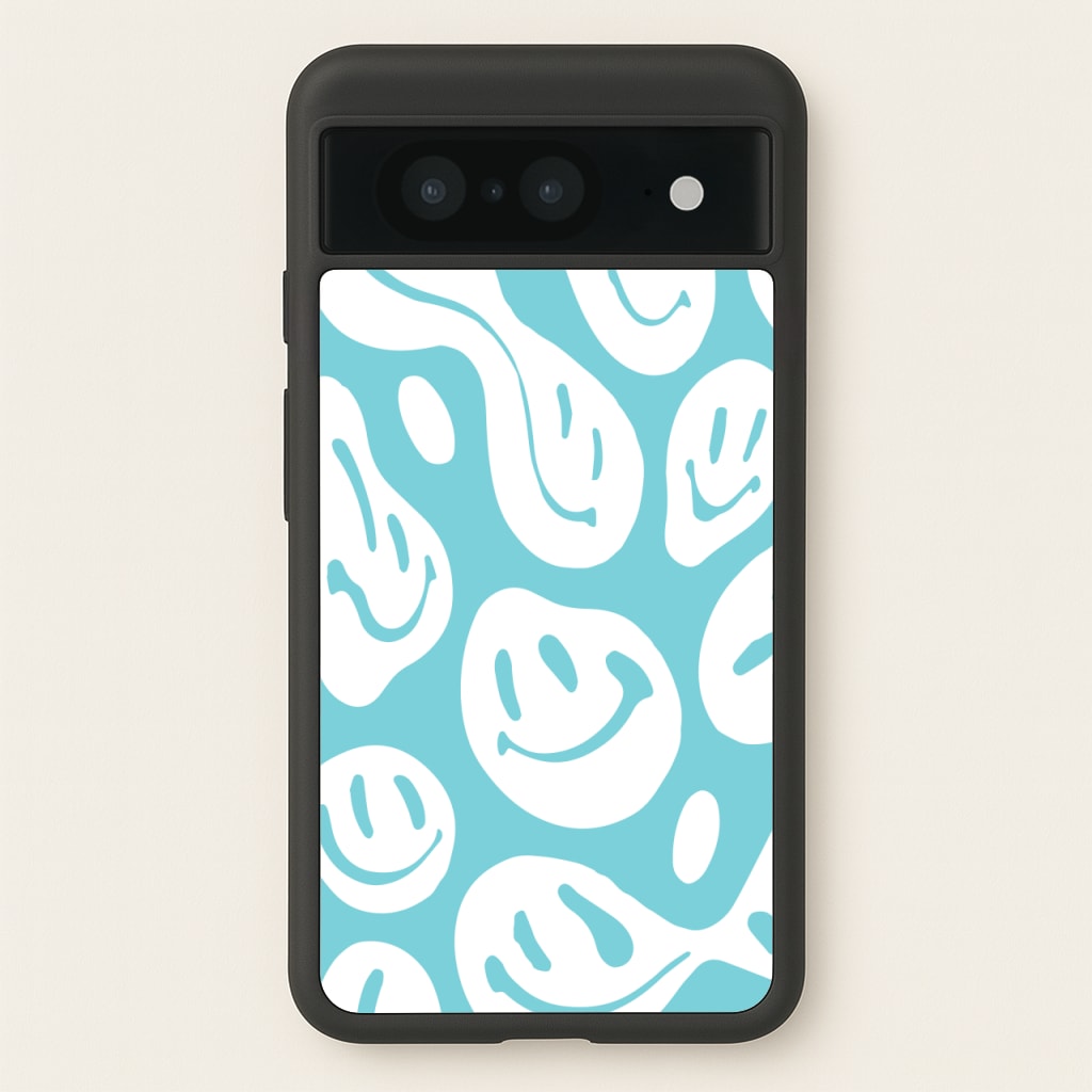 Trippn Smiley - Blue - Abstract Patterns Phone Case for Google Pixel 8