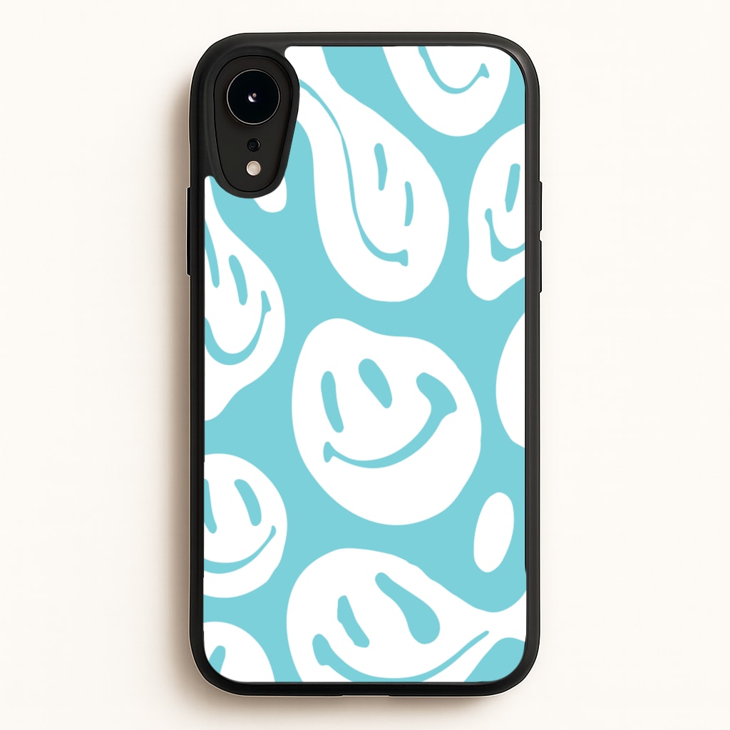 Trippn Smiley - Blue - Abstract Patterns Phone Case for iPhone XR