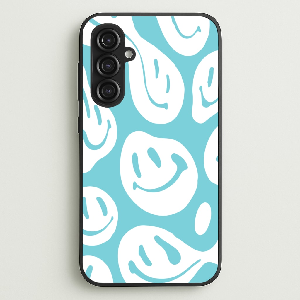 Trippn Smiley - Blue - Abstract Patterns Phone Case for Galaxy S23FE