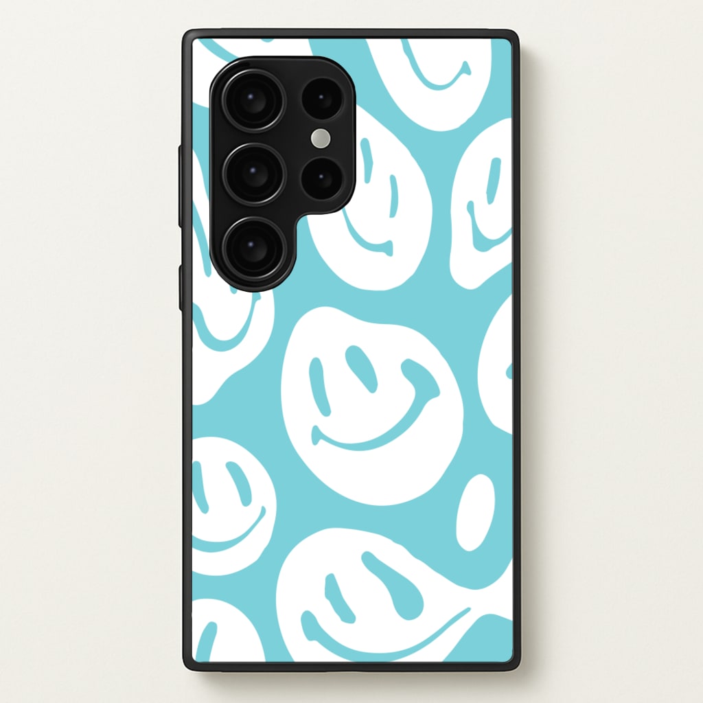 Trippn Smiley - Blue - Abstract Patterns Phone Case for Galaxy S24 Ultra