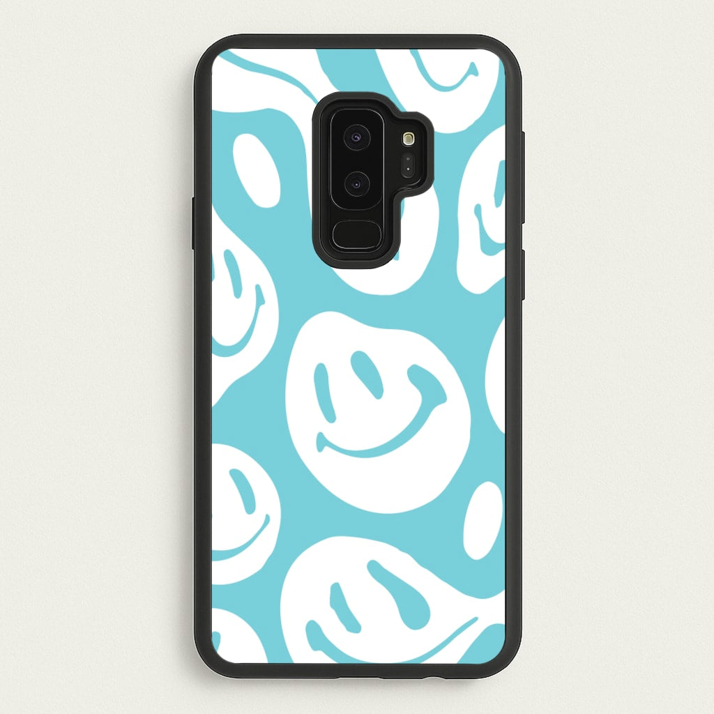 Trippn Smiley - Blue - Abstract Patterns Phone Case for Galaxy S9 Plus