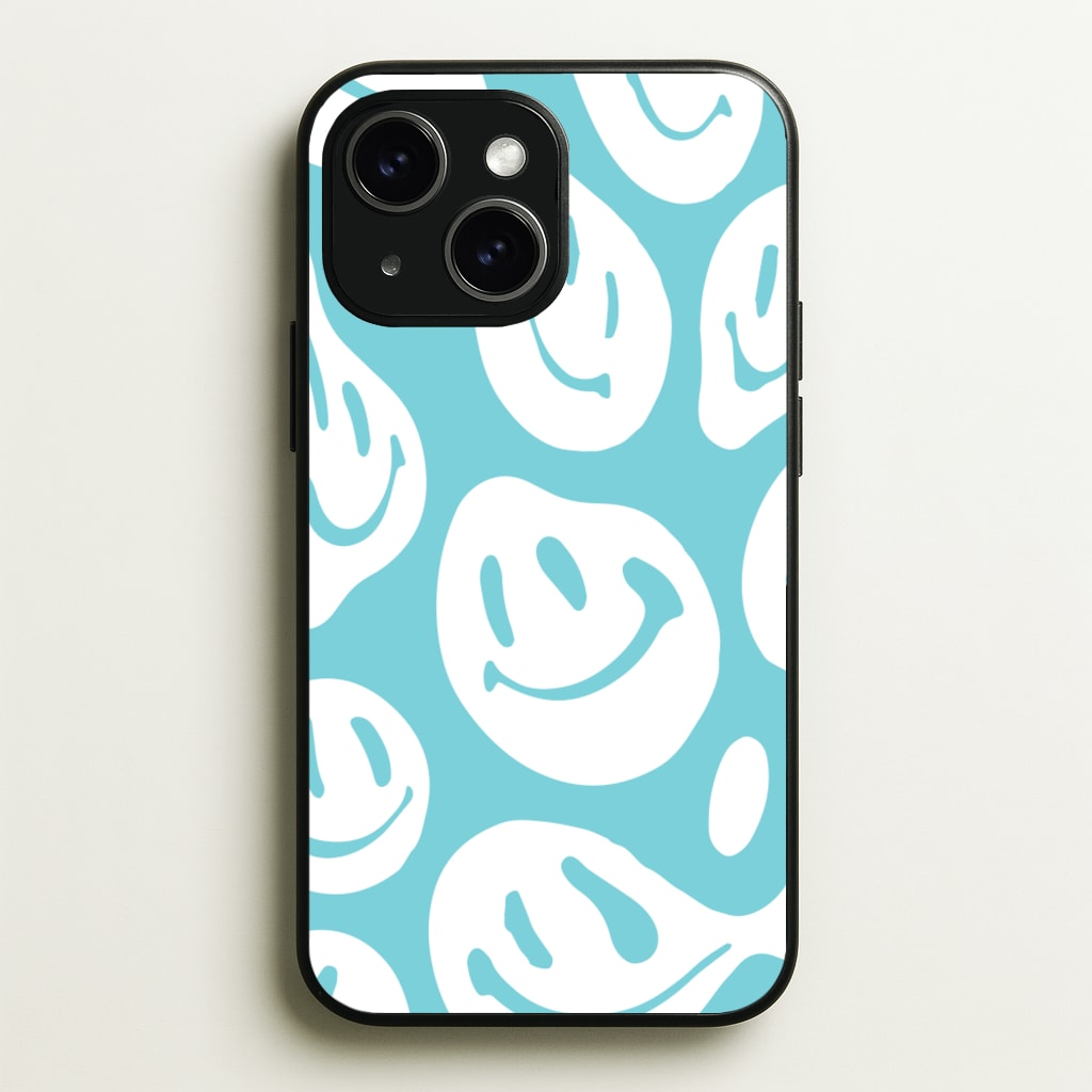 Trippn Smiley - Blue - Abstract Patterns Phone Case for iPhone 15