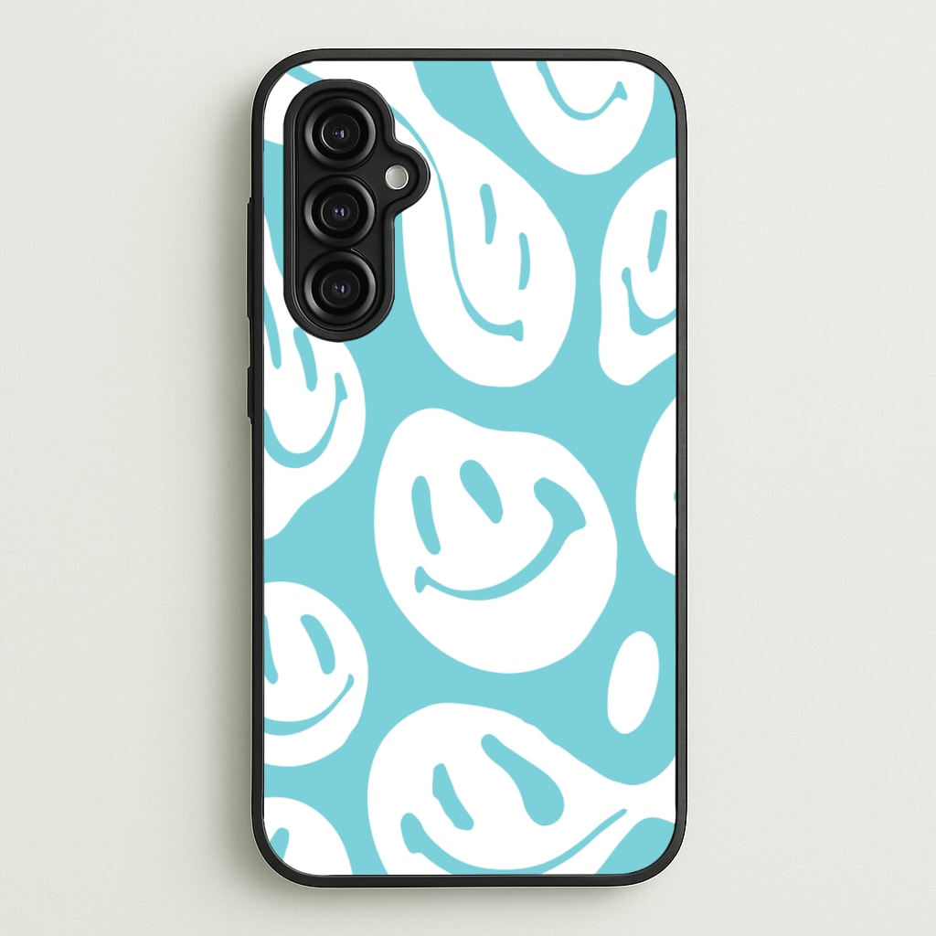 Trippn Smiley - Blue - Abstract Patterns Phone Case for Galaxy A14