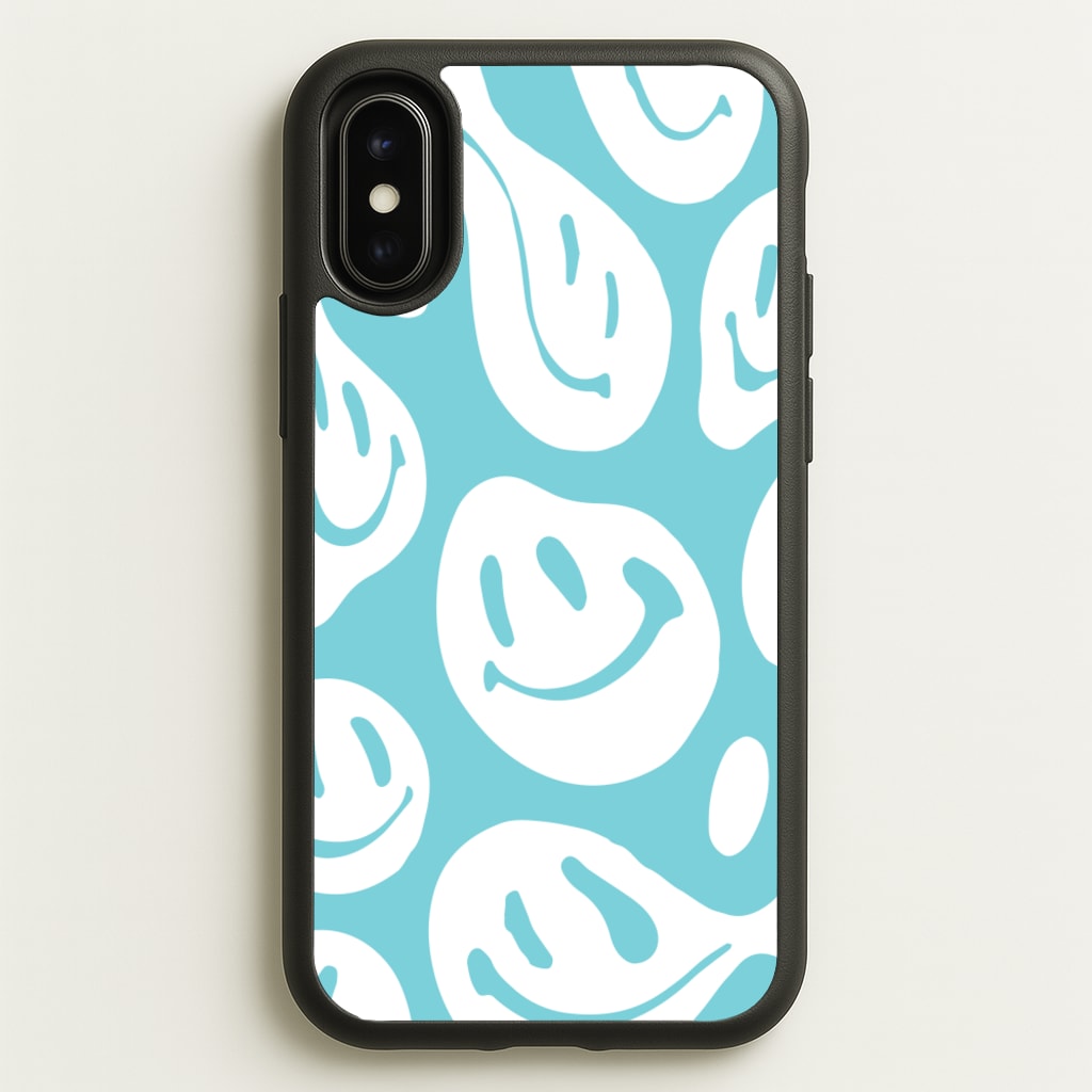 Trippn Smiley - Blue - Abstract Patterns Phone Case for iPhone X / XS