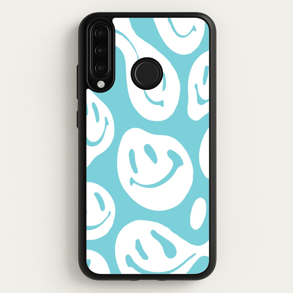 Trippn Smiley - Blue - Abstract Patterns Phone Case for Huawei P30 Lite