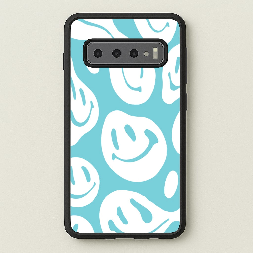 Trippn Smiley - Blue - Abstract Patterns Phone Case for Galaxy S10 Plus