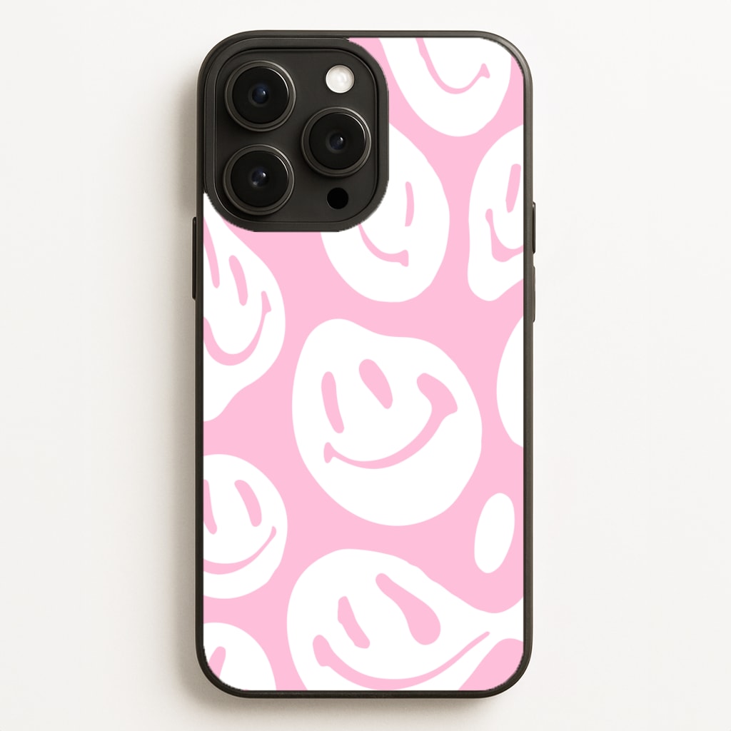 Trippn Smiley - Pink - Abstract Patterns Phone Case for iPhone 16 Pro Max