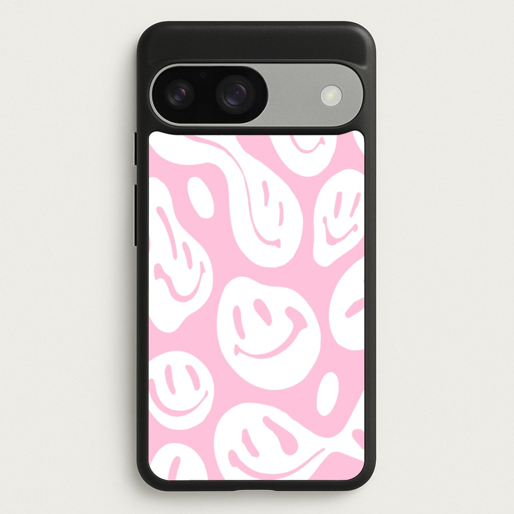 Trippn Smiley - Pink - Abstract Patterns Phone Case for Google Pixel 9 / 9 Pro