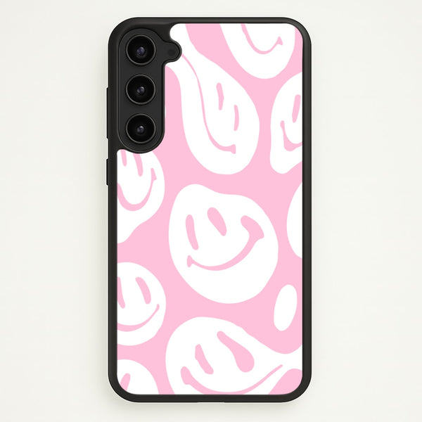 Trippn Smiley - Pink - Abstract Patterns Phone Case for Galaxy S23 Plus