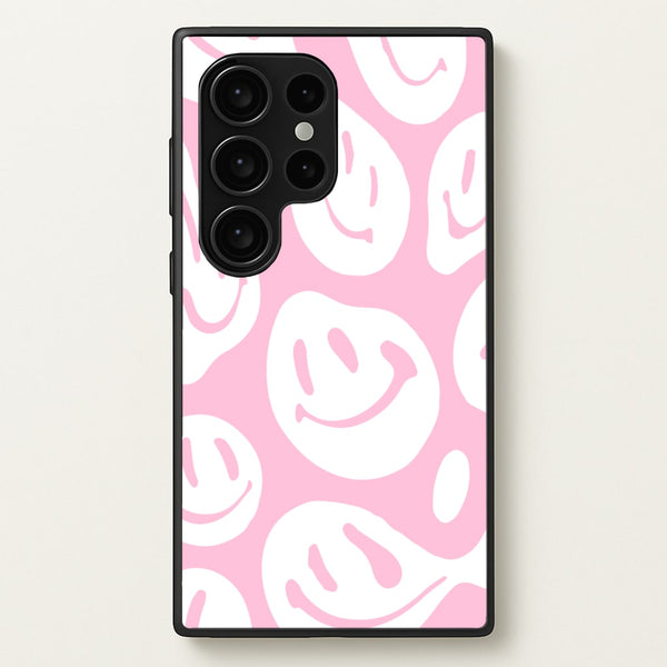 Trippn Smiley - Pink - Abstract Patterns Phone Case for Galaxy S24 Ultra