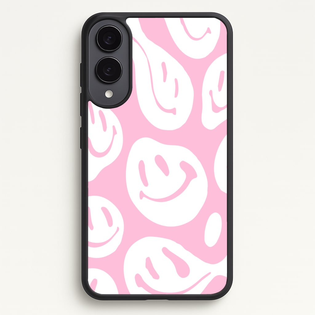 Trippn Smiley - Pink - Abstract Patterns Phone Case for Galaxy S25 Edge