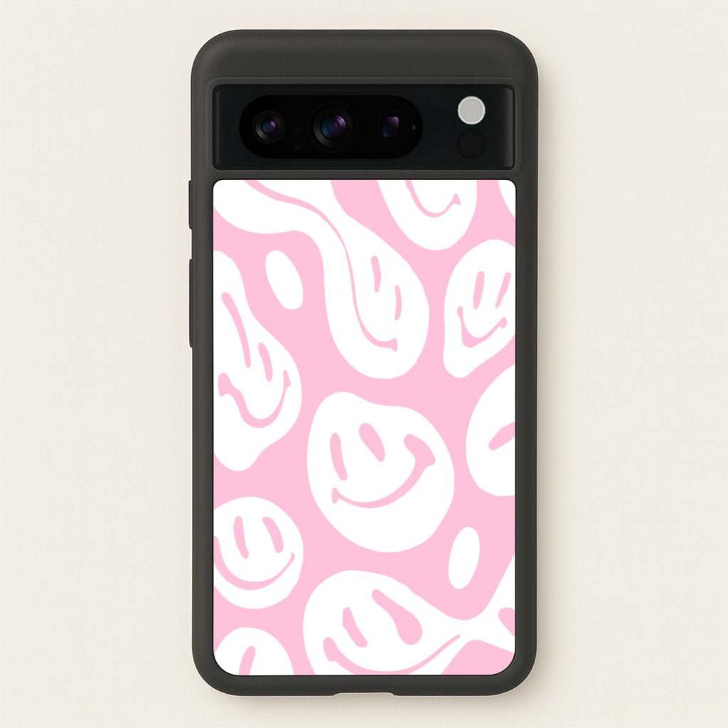 Trippn Smiley - Pink - Abstract Patterns Phone Case for Google Pixel 8 Pro