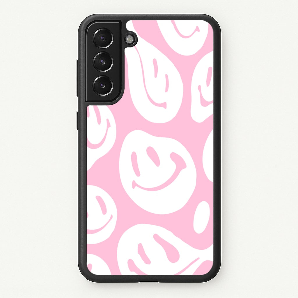 Trippn Smiley - Pink - Abstract Patterns Phone Case for Galaxy S21