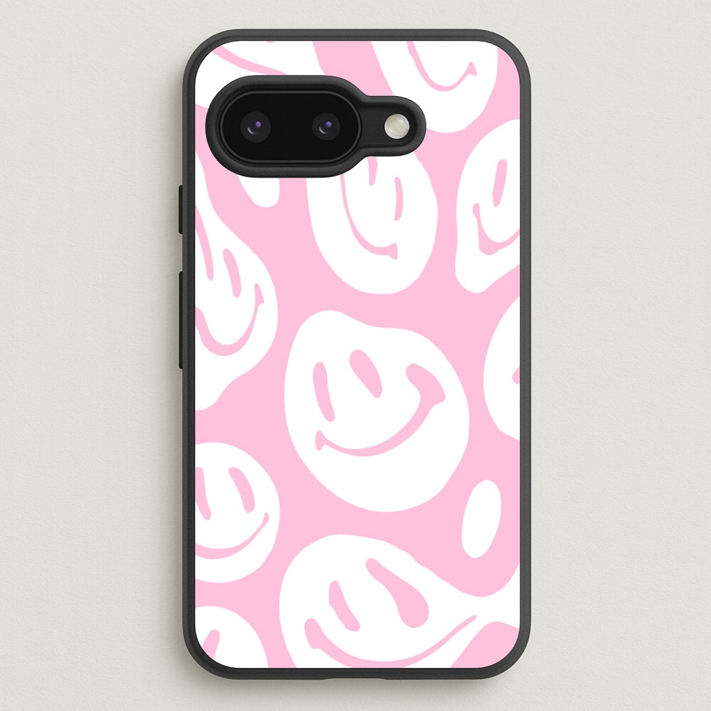 Trippn Smiley - Pink - Abstract Patterns Phone Case for Google Pixel 9a
