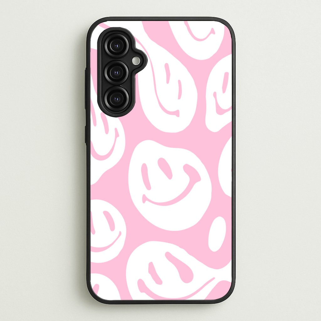Trippn Smiley - Pink - Abstract Patterns Phone Case for Galaxy A14