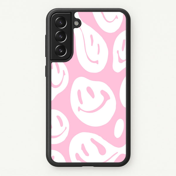 Trippn Smiley - Pink - Abstract Patterns Phone Case for Galaxy S22