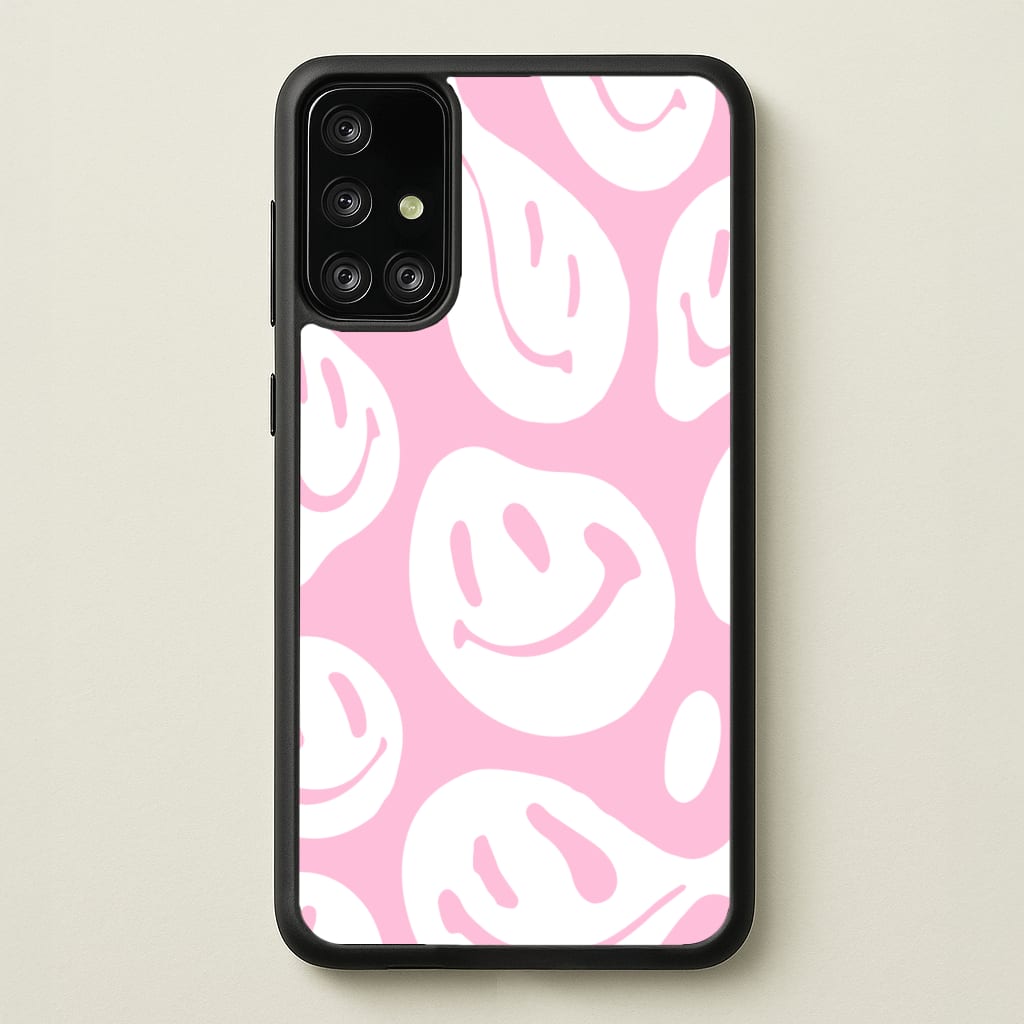 Trippn Smiley - Pink - Abstract Patterns Phone Case for Galaxy A71