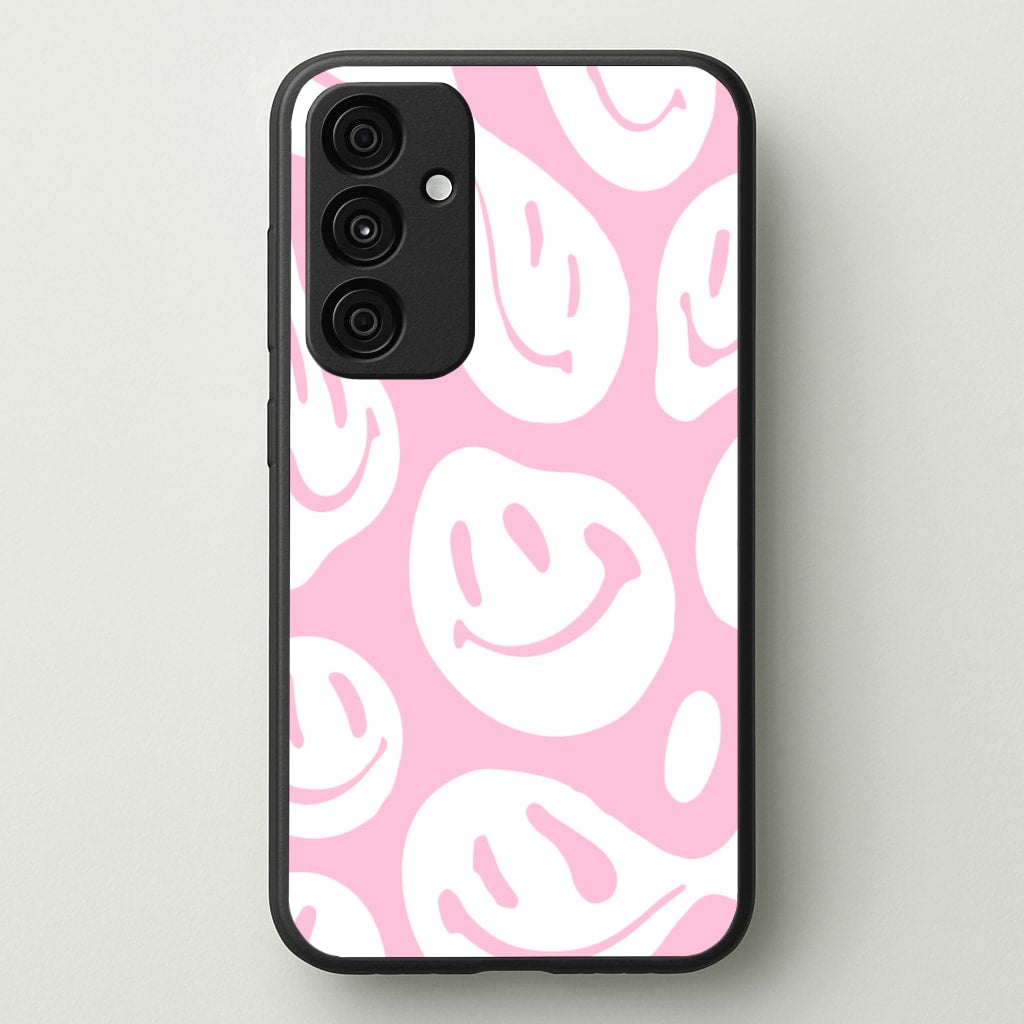 Trippn Smiley - Pink - Abstract Patterns Phone Case for Galaxy A35