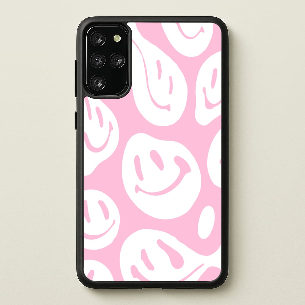 Trippn Smiley - Pink - Abstract Patterns Phone Case for Galaxy S20 Plus