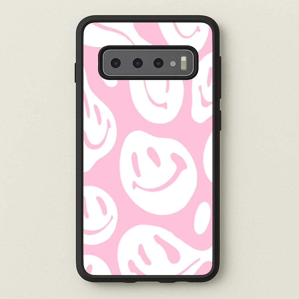 Trippn Smiley - Pink - Abstract Patterns Phone Case for Galaxy S10 Plus