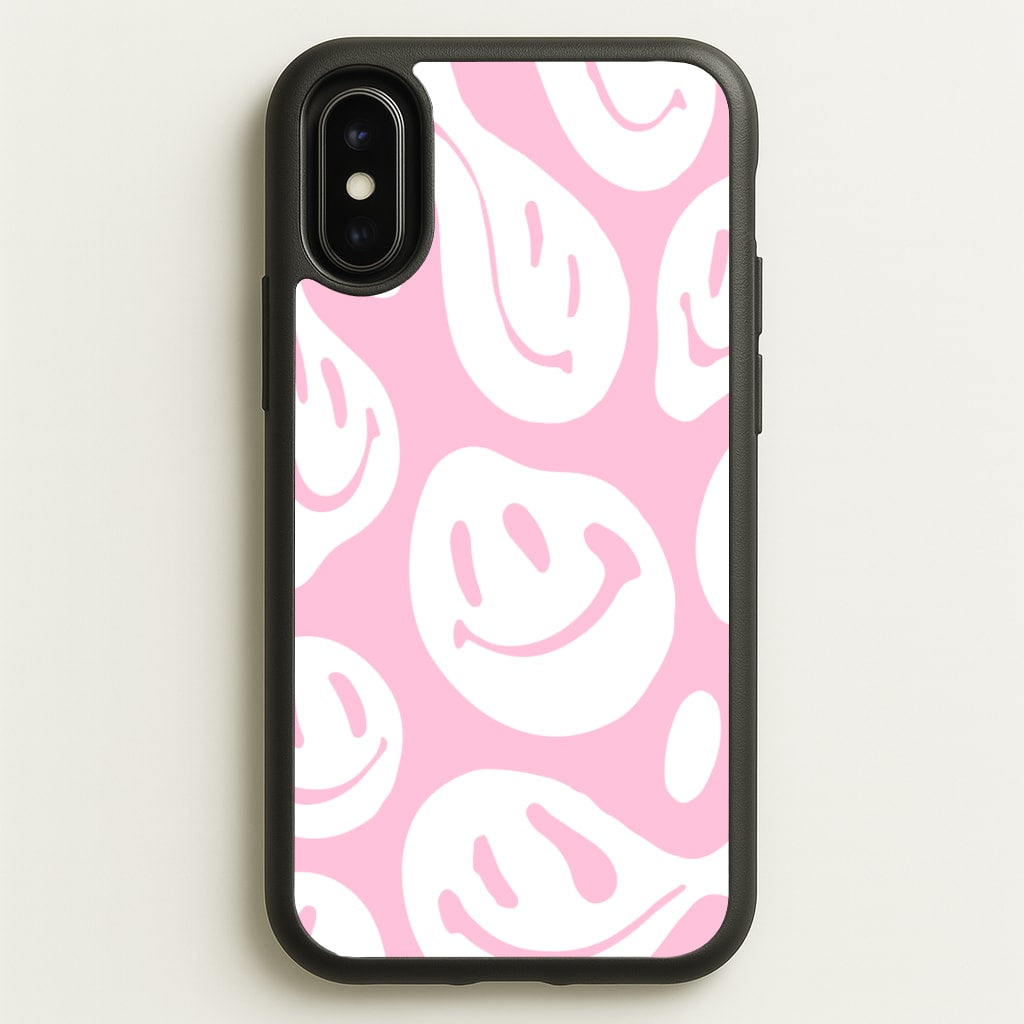 Trippn Smiley - Pink - Abstract Patterns Phone Case for iPhone X / XS