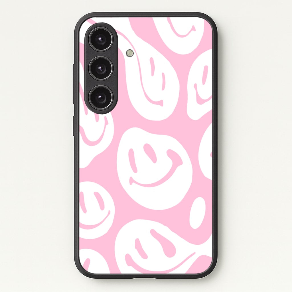 Trippn Smiley - Pink - Abstract Patterns Phone Case for Galaxy S24 Plus