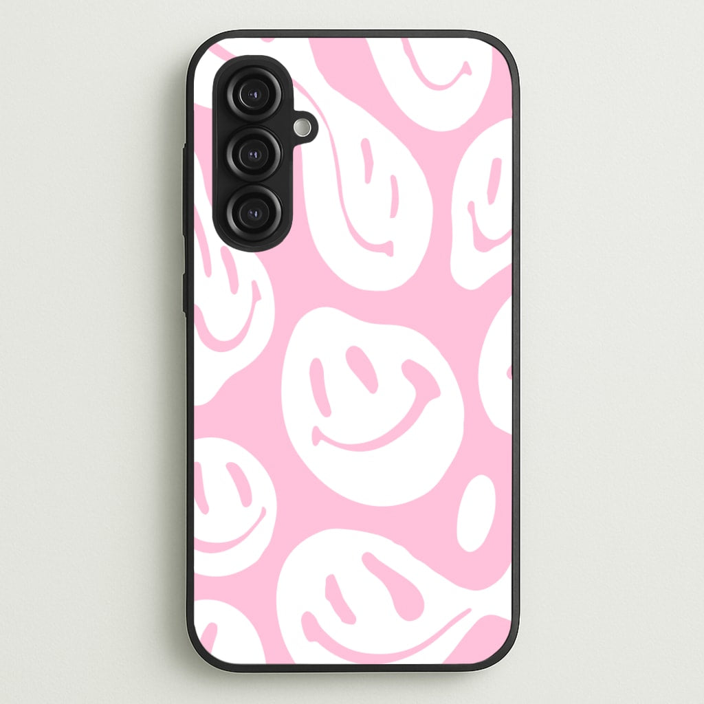 Trippn Smiley - Pink - Abstract Patterns Phone Case for Galaxy S23FE
