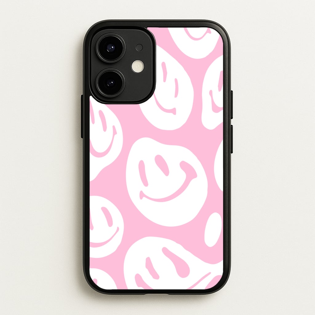 Trippn Smiley - Pink - Abstract Patterns Phone Case for iPhone 12 / 12 Pro